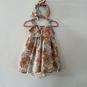 Floral Baby Dress with Headband